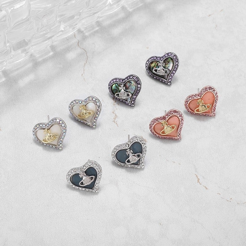 Náušnice srdcového tvaru z meďe pozlátené a 925-strieborné šroubovacie tyčinky, diamantový brúsenie, pastoračný štýl, svieži a sladký