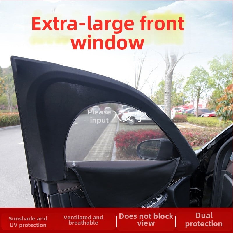 Cortină din plasă pentru geamul mașinii – protecție împotriva țânțarilor, intimitate, umbrire, respirabilă, transparentă, izolație termică; potrivită pentru sedan și SUV; Material: plasă poliesterică; Montură: tip suspendat