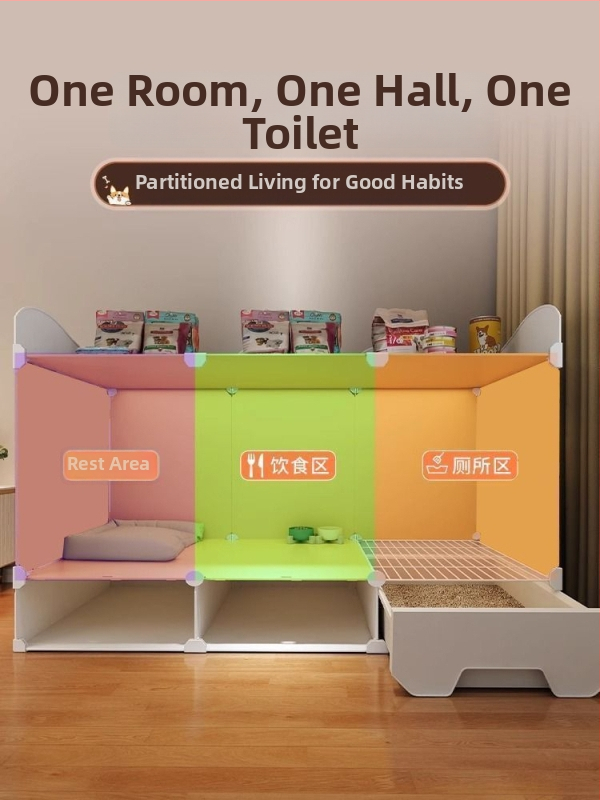 Maziem suņiem paredzēts suņu būris ar atsevišķu tualeti, viens numurs un viena vannas istaba, iekšējais mājdzīvnieku būris, Teddy Bichon villa