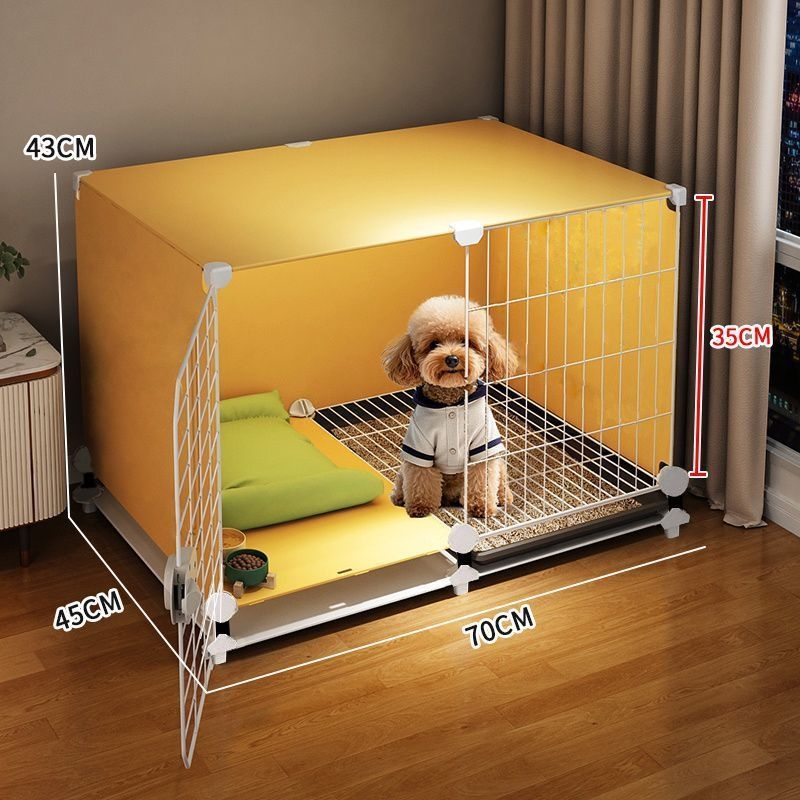 Cușcă pentru câini de talie mică, cu separare a toaletei, o cameră și o baie, kennel interior pentru animale de companie, vilă Teddy Bichon