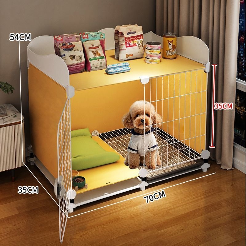 Cușcă pentru câini de talie mică, cu separare a toaletei, o cameră și o baie, kennel interior pentru animale de companie, vilă Teddy Bichon