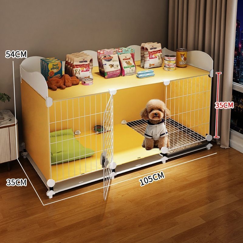 Cușcă pentru câini de talie mică, cu separare a toaletei, o cameră și o baie, kennel interior pentru animale de companie, vilă Teddy Bichon