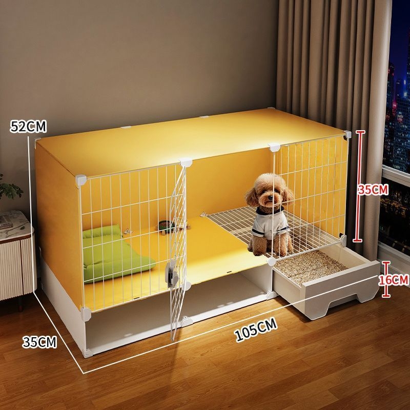 Cușcă pentru câini de talie mică, cu separare a toaletei, o cameră și o baie, kennel interior pentru animale de companie, vilă Teddy Bichon