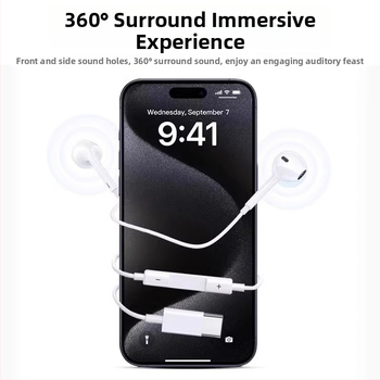 In-ear slúchadlá s káblom, 3,5 mm jack pre Apple iPhone 14, 14 mm menič, dĺžka kábla 1,2 m, vstavaný mikrofon, frekvenčný rozsah 20–20000 Hz