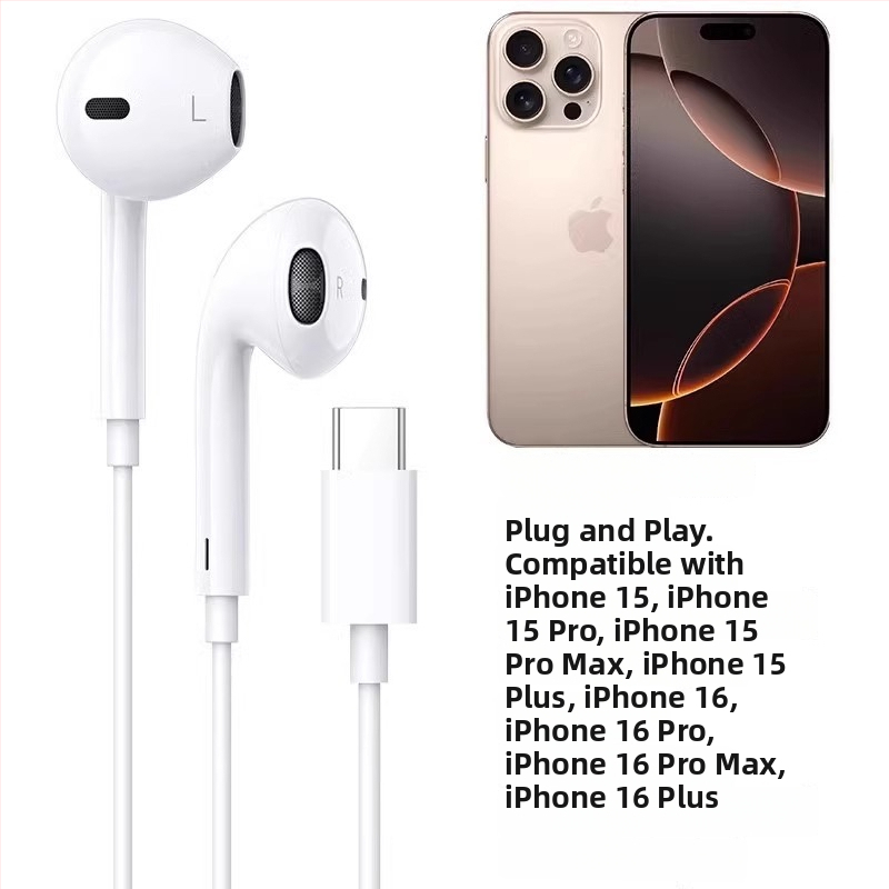 In-ear slúchadlá s káblom, 3,5 mm jack pre Apple iPhone 14, 14 mm menič, dĺžka kábla 1,2 m, vstavaný mikrofon, frekvenčný rozsah 20–20000 Hz