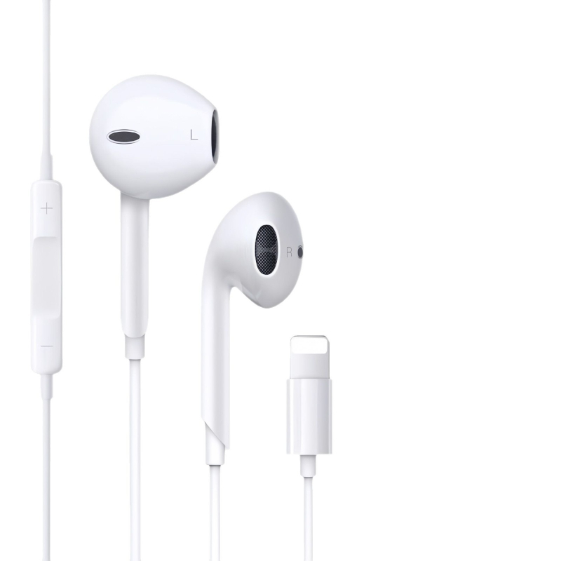 Ακουστικά ενσύρματα με βύσμα 3,5 mm για Apple iPhone 14, 14 mm driver, μήκος καλωδίου 1,2 m, ενσωματωμένο μικρόφωνο, εύρος συχνοτήτων 20–20000 Hz