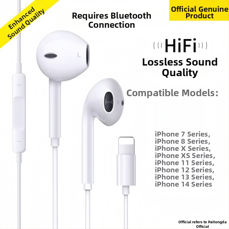 In-ear slúchadlá s káblom, 3,5 mm jack pre Apple iPhone 14, 14 mm menič, dĺžka kábla 1,2 m, vstavaný mikrofon, frekvenčný rozsah 20–20000 Hz