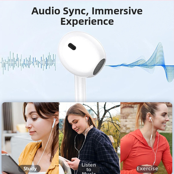 Iekšējās auss austiņas ar vadu Type-C savienojumu, 120 mm kabelis