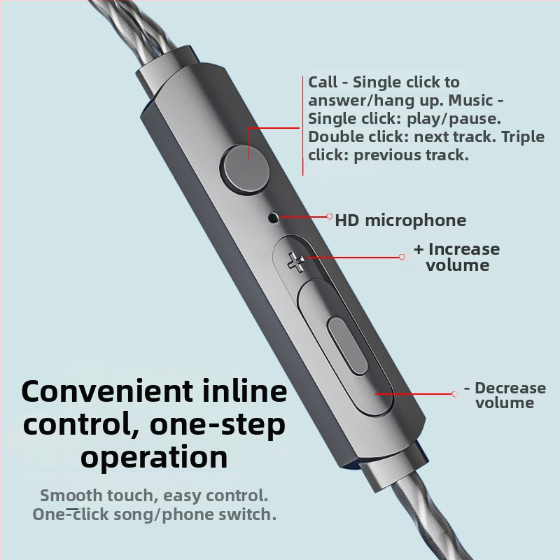 Bestair X60 ausinės su ausies kilpeli, laidinės, dinaminis variklis, 108 dB jautrumas, Android suderinamas