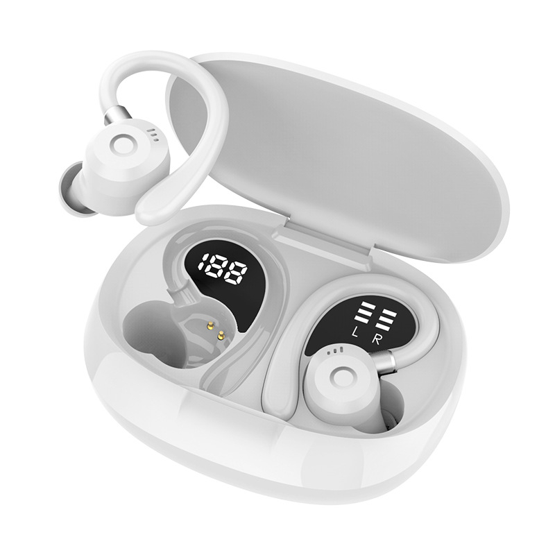 Bluetooth slušalice s držačem na uho — sportski dizajn, Bluetooth 5.3, doseg do 10 m, digitalni zaslon, aktivno poništavanje buke, trajanje baterije 4–8 h