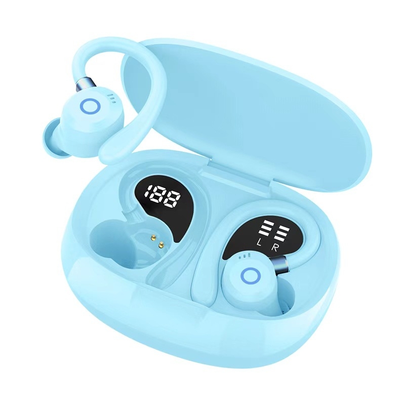 Bluetooth slušalice s držačem na uho — sportski dizajn, Bluetooth 5.3, doseg do 10 m, digitalni zaslon, aktivno poništavanje buke, trajanje baterije 4–8 h