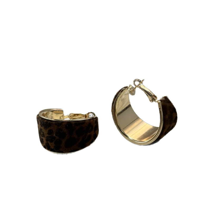 Овеци с геометричен леопардов принт, Маillard стил, сплав, електроплакиране, есен 2025