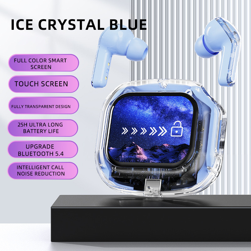 AirMax căști Bluetooth fără fir cu afișaj LCD, durata bateriei peste 8 ore, rază de acțiune 10 m, control tactil, conectare duală la două dispozitive