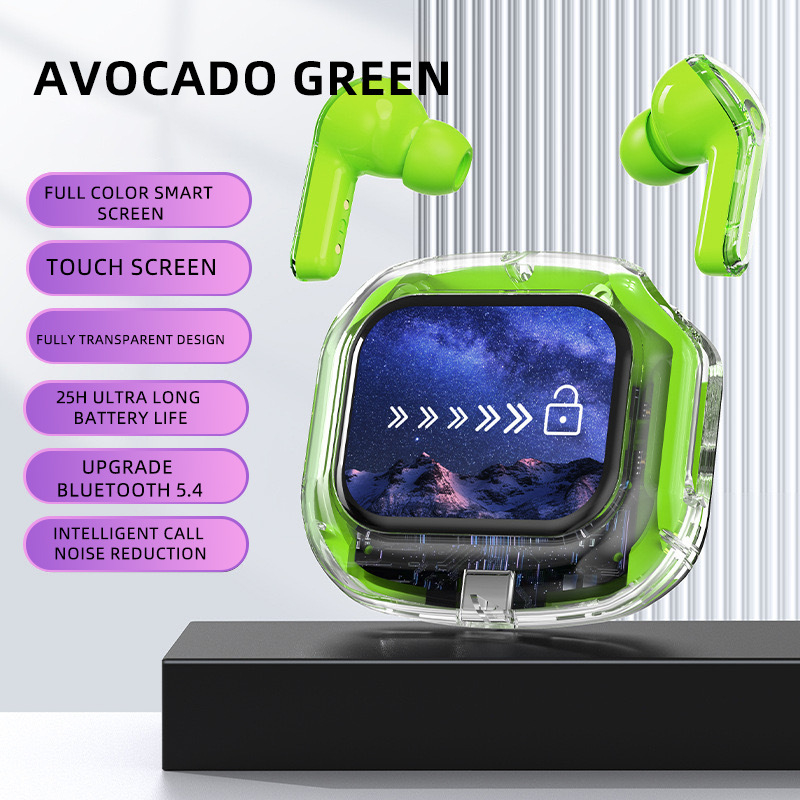 AirMax căști Bluetooth fără fir cu afișaj LCD, durata bateriei peste 8 ore, rază de acțiune 10 m, control tactil, conectare duală la două dispozitive