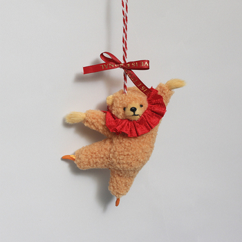 Висяща декорация за кола - плюшена балетна мечка, карикатурен стил, персонализируема вътрешна украса