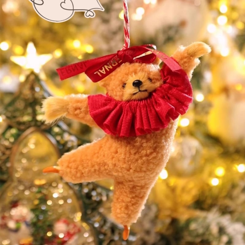 Висяща декорация за кола - плюшена балетна мечка, карикатурен стил, персонализируема вътрешна украса