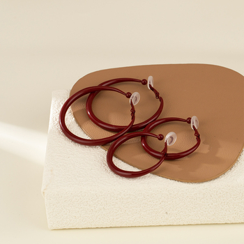 Дамски клипс-обеци с геометричен дизайн, сплав, електроплакиране, силиконови подложки