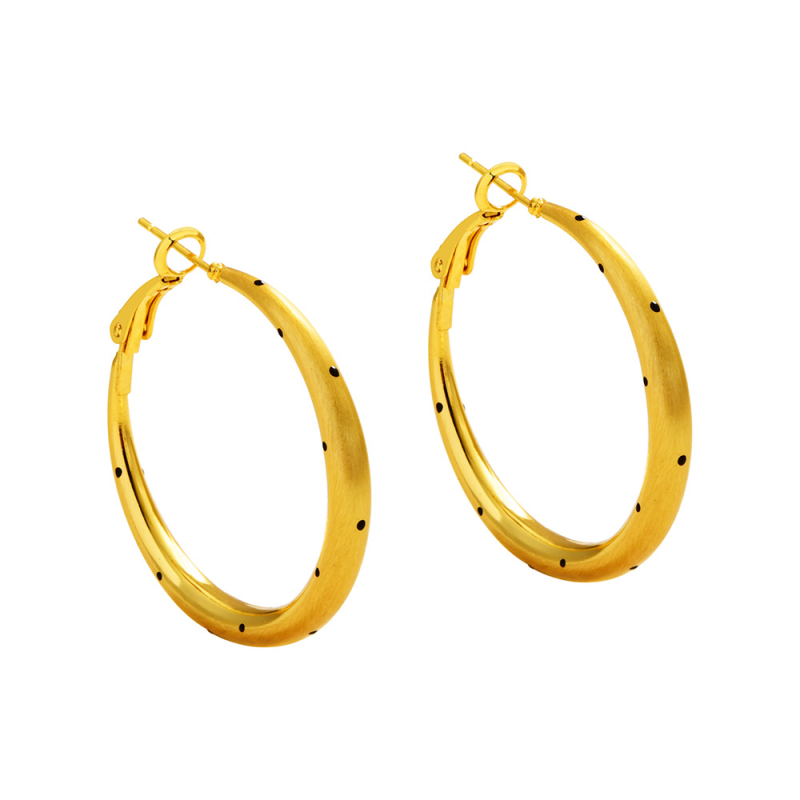 Cercei: formă de picătură de apă, tip geometric; cupru placat cu aur real; electroplacare; stil rece și ușor