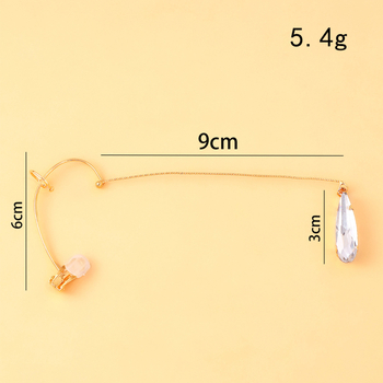 Cercei picătură cu cristale, stil INS, placare electrolitică, aliaj încrustat cu pietre artificiale