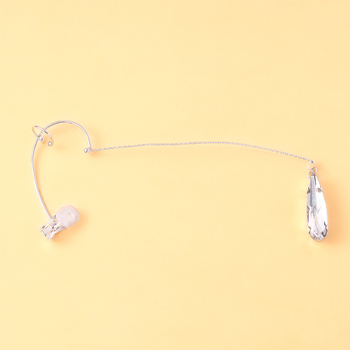 Cercei picătură cu cristale, stil INS, placare electrolitică, aliaj încrustat cu pietre artificiale