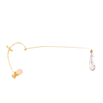 Cercei picătură cu cristale, stil INS, placare electrolitică, aliaj încrustat cu pietre artificiale