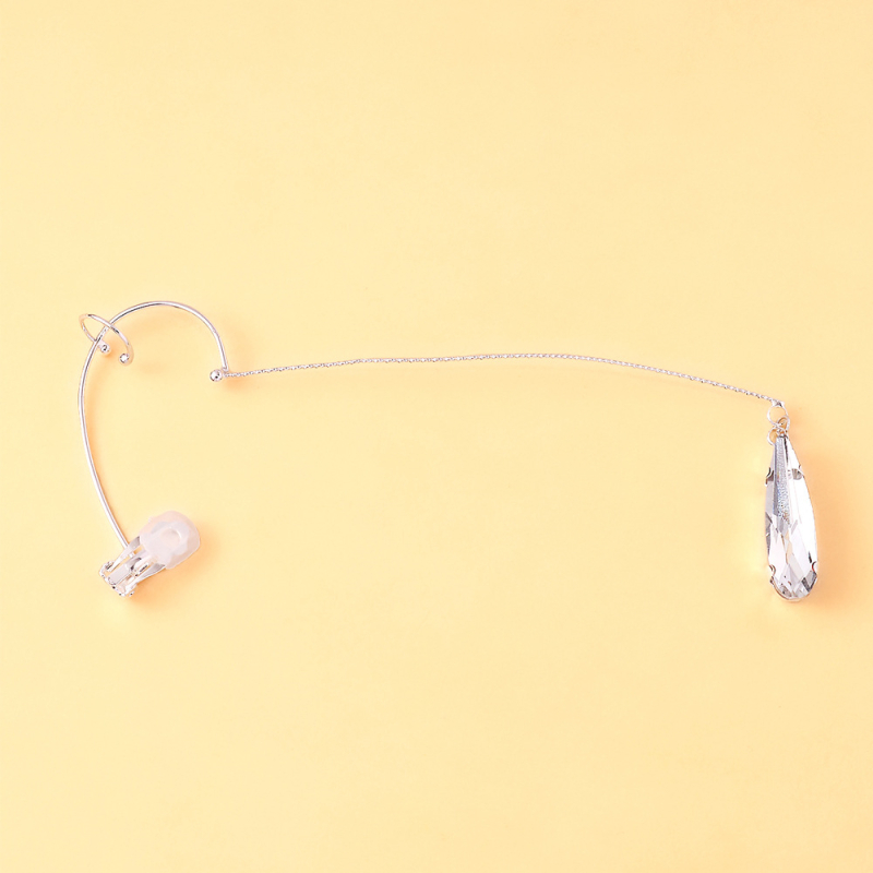 Cercei picătură cu cristale, stil INS, placare electrolitică, aliaj încrustat cu pietre artificiale