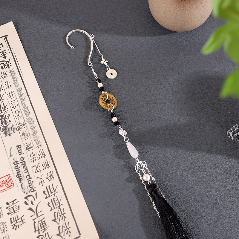 Sena kinų stiliaus auskarai su vario monetomis ir kutais, rankų darbo lydinio papuošalai, kilmė Yiwu