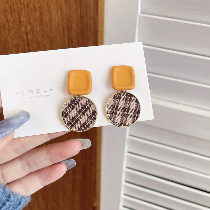 Maillard retro szív alakú fülbevalók geometriás dizájnnal, ötvözet, galvanizált felület, nőknek