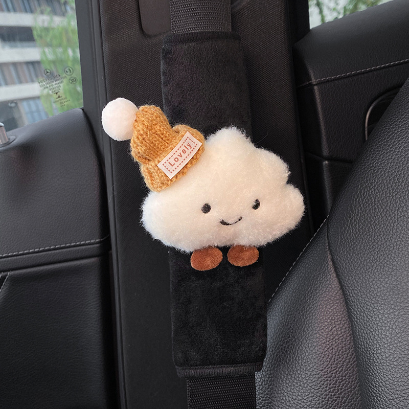 Плюшено автомобилно украшение във форма на облак, мультяшен стил, талисман за огледалото за обратно виждане, интериорно оформление на автомобила