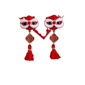 Cercei-clipuri din aliaj pentru femei, Stil Nou Chinezesc, electroplacate, primăvara 2025