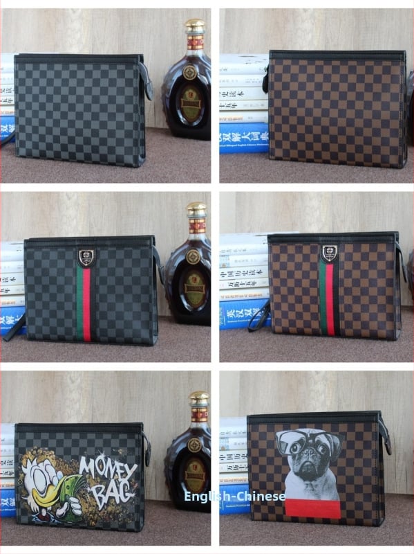 Мъжки клъч чанта PVC, райета, подплата полиестер, марка Mini dragon