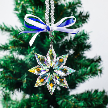 Κρυστάλλινο κρεμαστό αυτοκινήτου σε σχέδιο χιονονιφάδας — Yuxin GS-3, γεωμετρικό σχήμα, μοντέρνο μινιμαλιστικό στυλ, συσκευασία δώρου