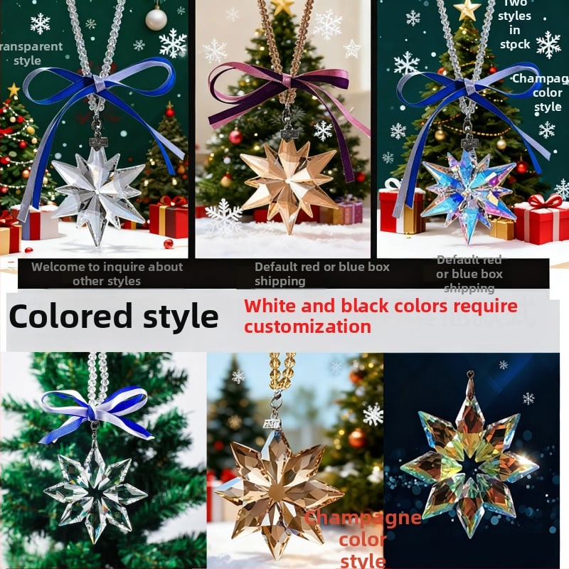 Κρυστάλλινο κρεμαστό αυτοκινήτου σε σχέδιο χιονονιφάδας — Yuxin GS-3, γεωμετρικό σχήμα, μοντέρνο μινιμαλιστικό στυλ, συσκευασία δώρου