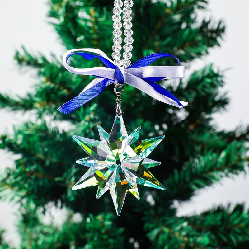 Κρυστάλλινο κρεμαστό αυτοκινήτου σε σχέδιο χιονονιφάδας — Yuxin GS-3, γεωμετρικό σχήμα, μοντέρνο μινιμαλιστικό στυλ, συσκευασία δώρου