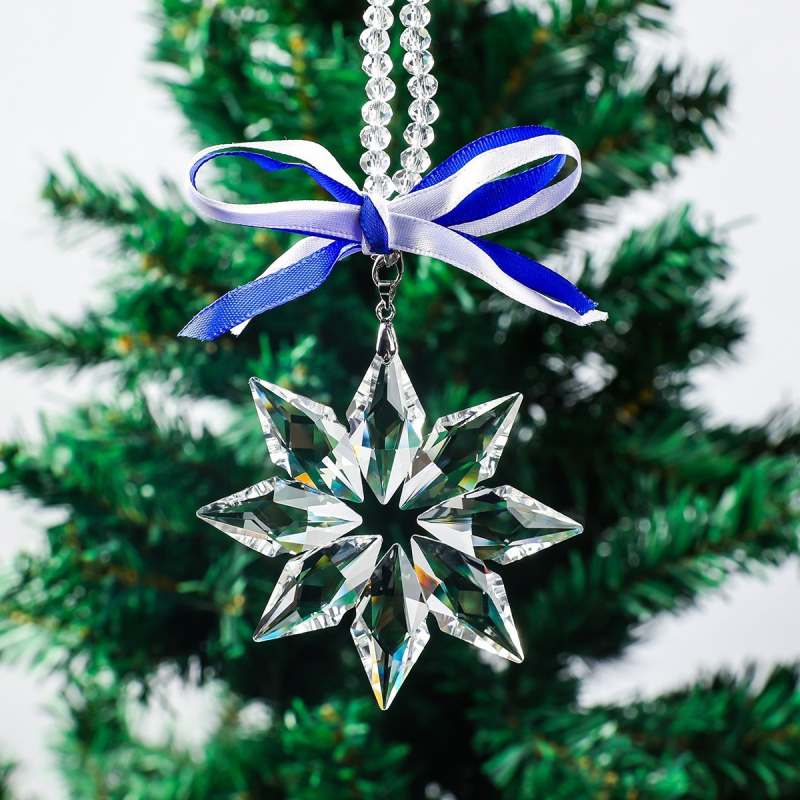 Κρυστάλλινο κρεμαστό αυτοκινήτου σε σχέδιο χιονονιφάδας — Yuxin GS-3, γεωμετρικό σχήμα, μοντέρνο μινιμαλιστικό στυλ, συσκευασία δώρου