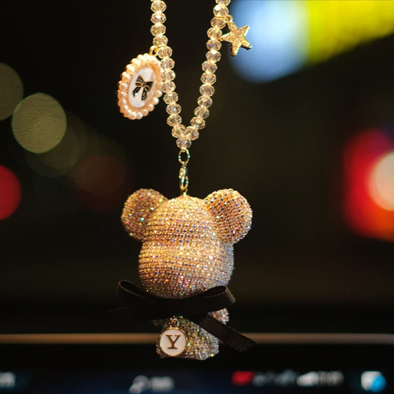 Manynu ornament auto cu rhinestones, stil Cartoon, decor interior