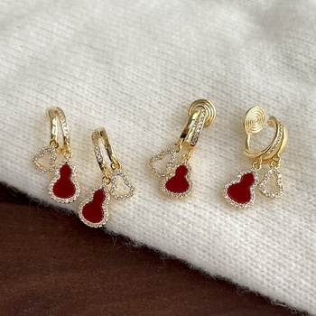 Медни клипсове за уши, геометрична форма, електроплатиране, за жени