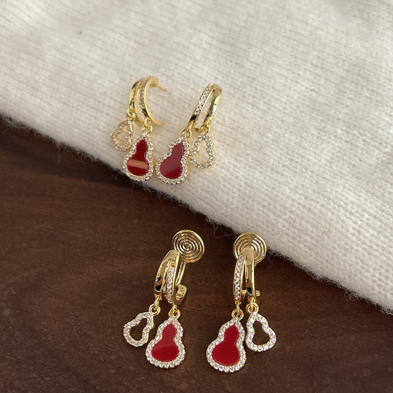 Медни клипсове за уши, геометрична форма, електроплатиране, за жени