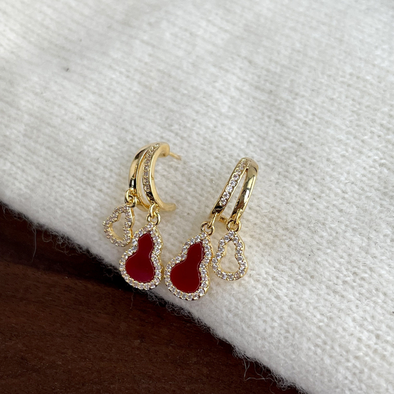 Медни клипсове за уши, геометрична форма, електроплатиране, за жени