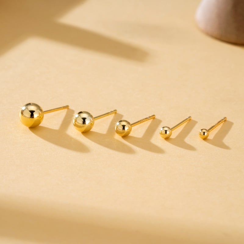 Naušnice od 925 srebra – okrugla perla, geometrijski dizajn, unisex, Shore Hengyi