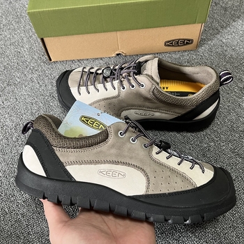 Uniszex valódi bőrből készült könnyű túracipő — rugalmas pántos felhúzás, alacsony felsőrész, gumírozott talp, légáteresztő mesh belső