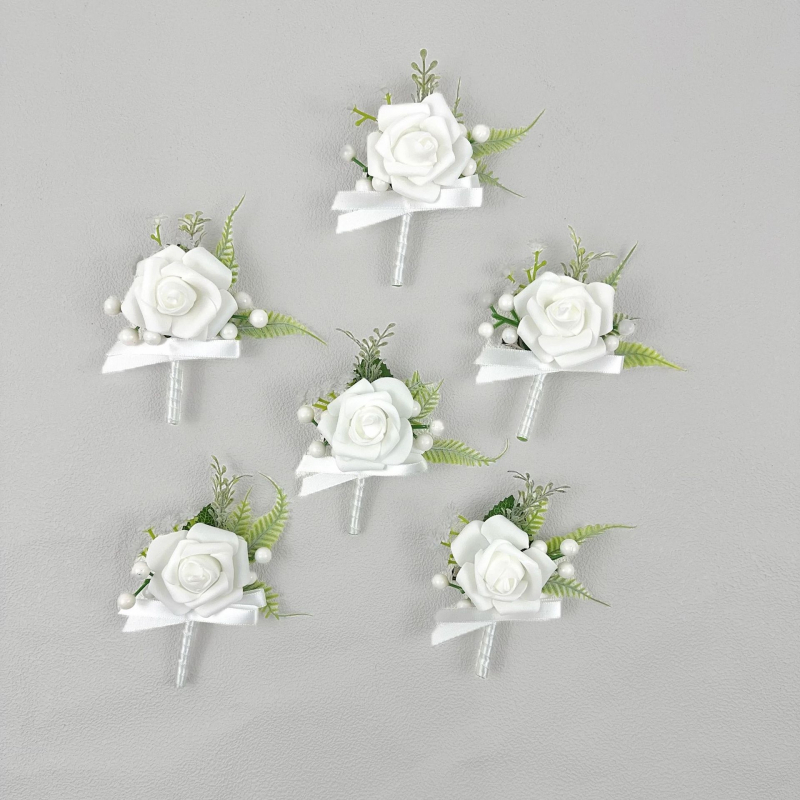 Set de corsage pentru nuntă pentru familie – trandafiri PE, lucrat manual, brand Hagi mani