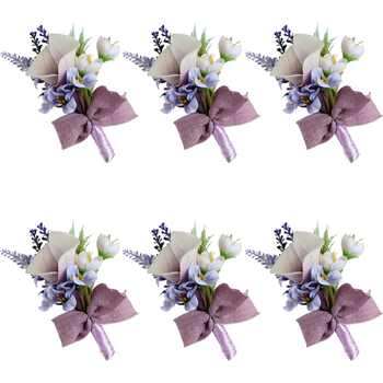 PU Calla Lily corsage és karkötő esküvőre – kézzel készített, corsage 9x14 cm, karkötő 10x10 cm