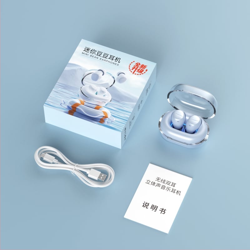 In-Ear Y9 Bluetooth slúchadlá – ultra malé, IPX4 vodotesné, Bluetooth 5.3, dosah 15 m, výdrž batérie 4–8 h