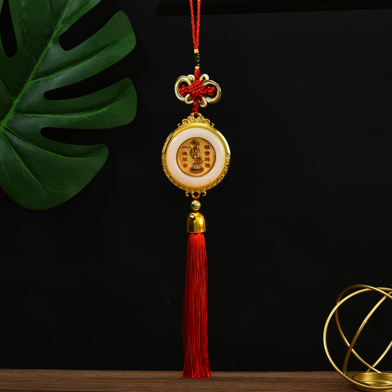 Сплавна автомобилна висулка за интериора за огледалото за обратно виждане, Guanyin, китайски традиционен стил, персонализирана поръчка