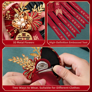 Vestuvių corsage komplektas šeimai ir vestuvinės šventei dalyviams – audinys, kinų stilius, be pritaikymo, specifikacijos: 80