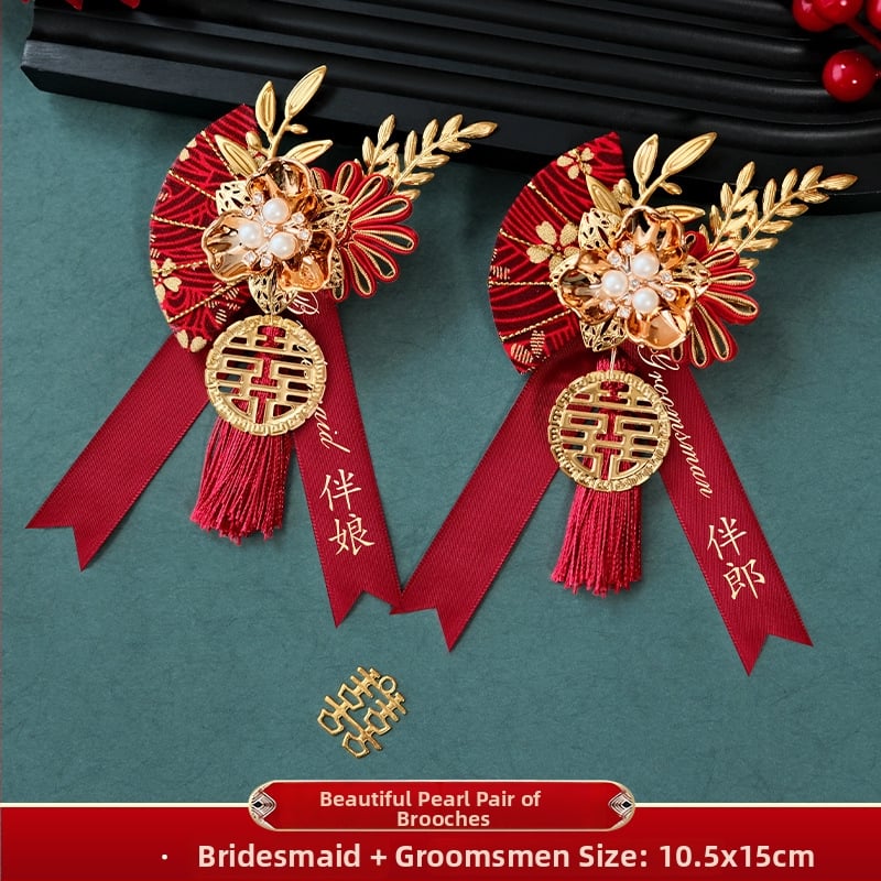 Vestuvių corsage komplektas šeimai ir vestuvinės šventei dalyviams – audinys, kinų stilius, be pritaikymo, specifikacijos: 80