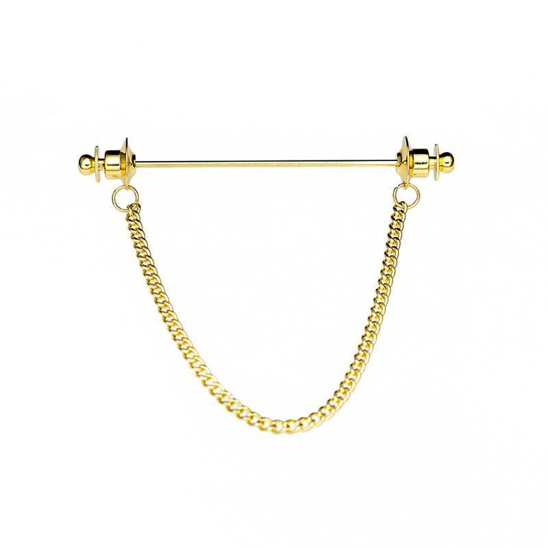 Sidumiklips kettiga – vask, lihtne mehe stiil, geomeetriline kuju, elektroplating (B7019)