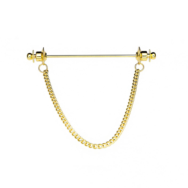 Sidumiklips kettiga – vask, lihtne mehe stiil, geomeetriline kuju, elektroplating (B7019)