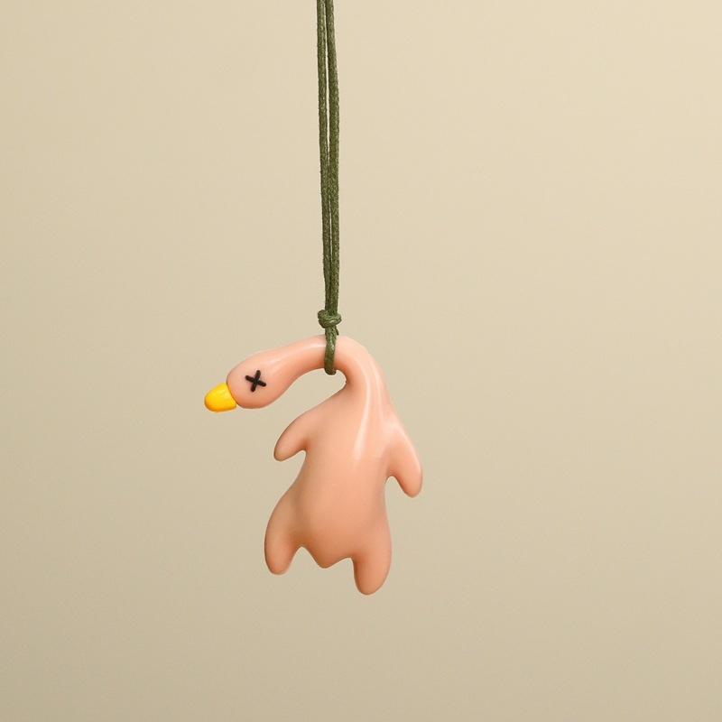 Ключодържател за кола с променящ се цвят при светлина/UV, мотив печена патица, пластмасов, марка Tang Yi, стил прост